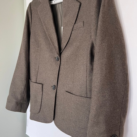 Everlane Women Size 14 NWT Green Brown Wool Blend Blazer - Picture 10 of 15